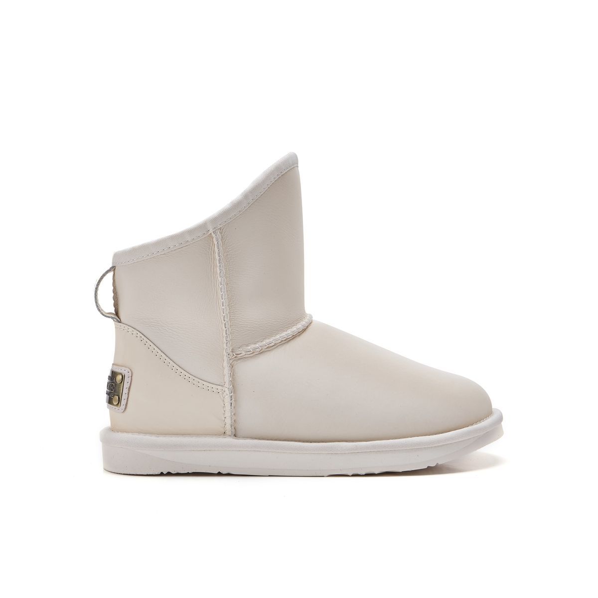 Kurzer Lammfell-Leder-Stiefelette