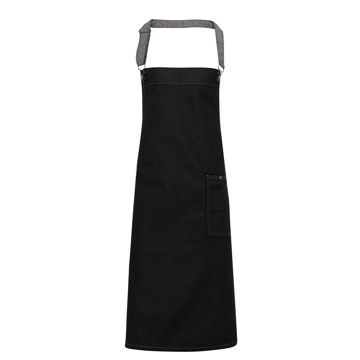Unisex Latzschürze aus schwarzem Denim