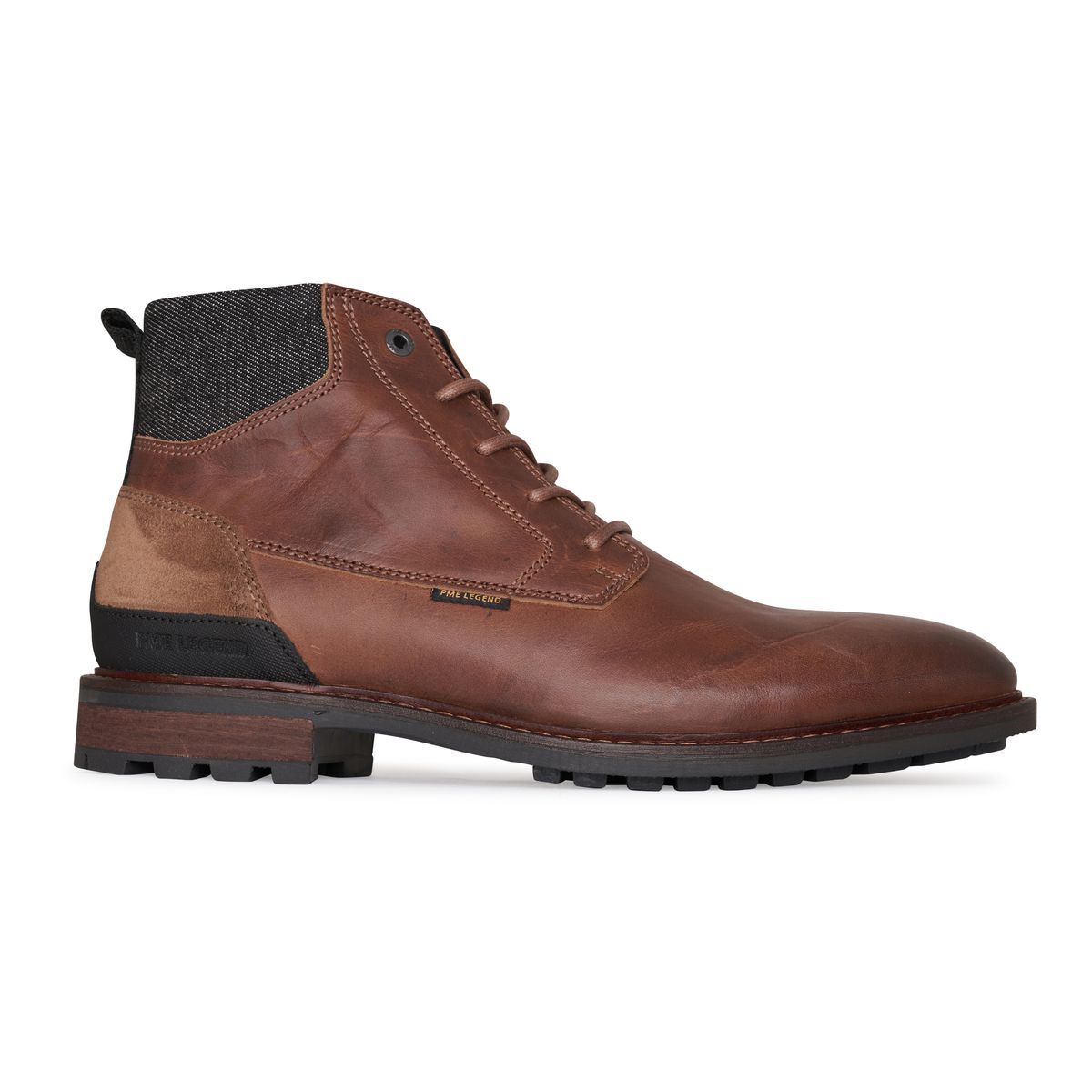 Brauner Leder-Schnürstiefel