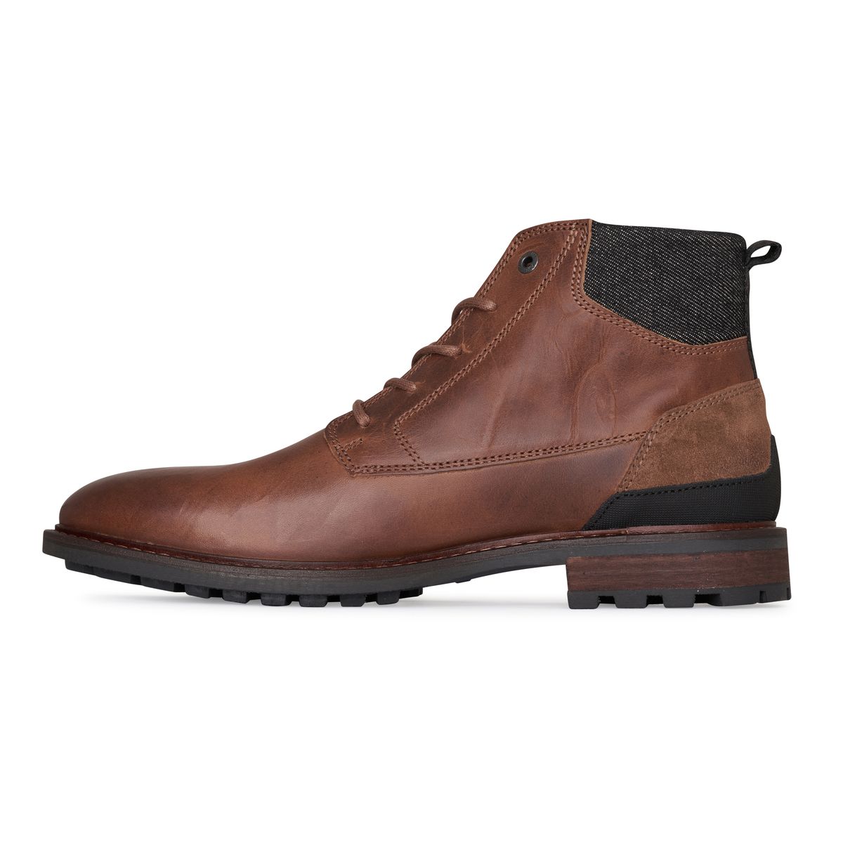 Rustikale Schnürstiefeletten aus Leder