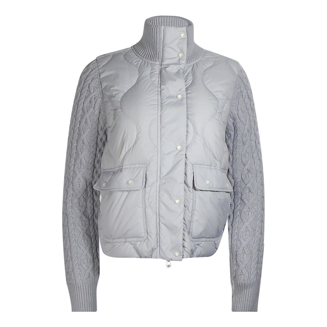 Gesteppte Daunenjacke mit Strickärmeln