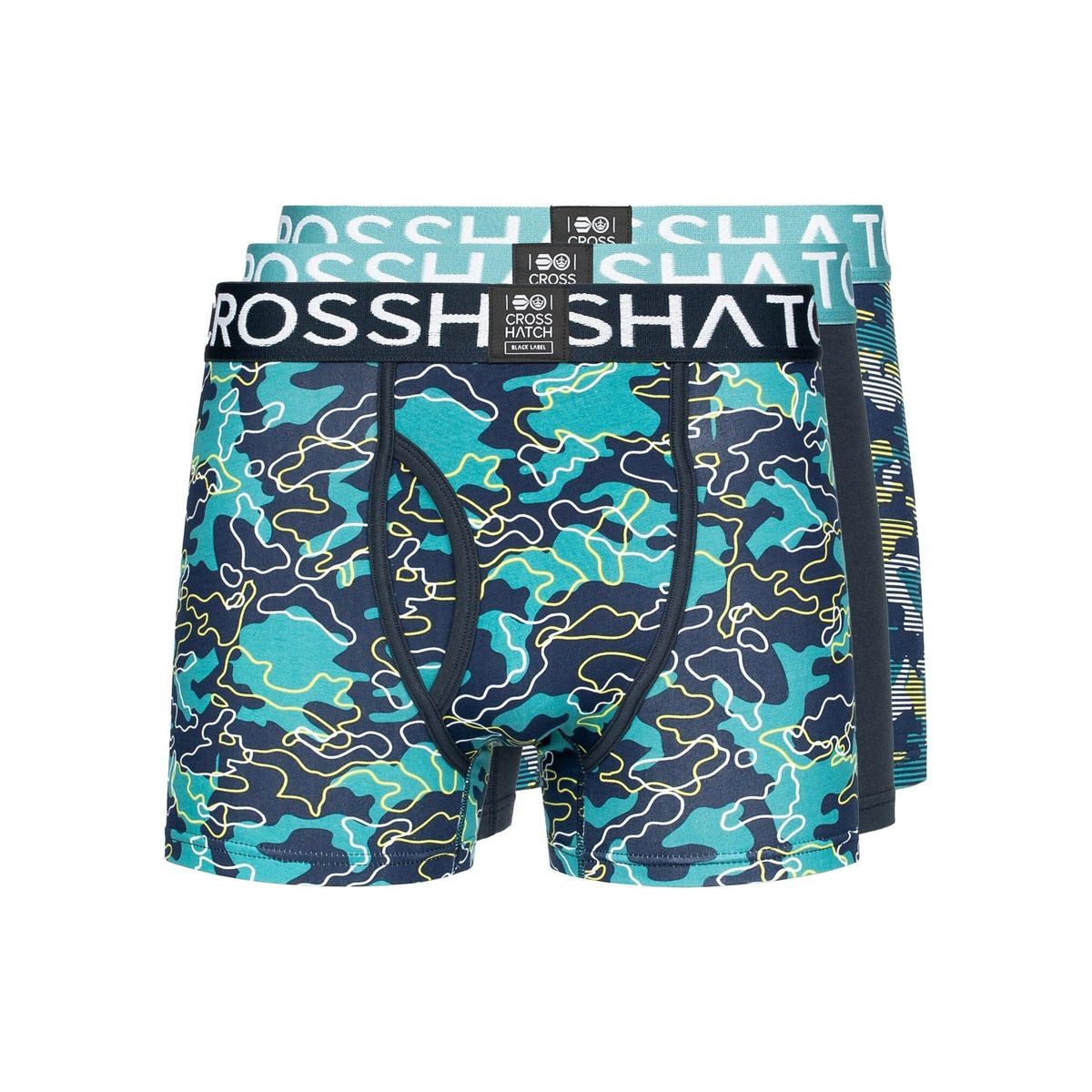 Gemusterte Stretch-Baumwoll-Boxershorts 3er-Pack