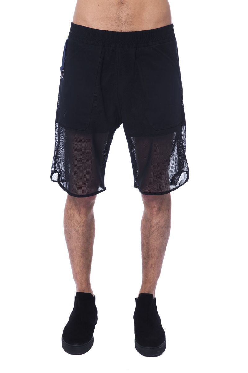 Schwarze Herrenshorts mit Mesh-Einsatz