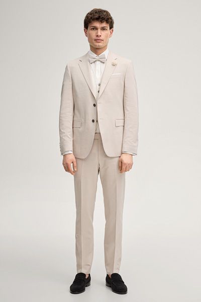 Cornflower Weazer Off-White gemusterte Weste mit Jacquard-Design