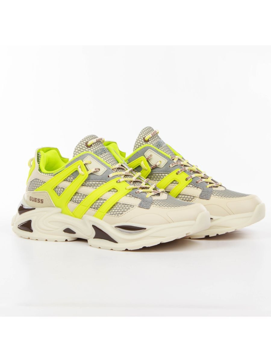 Klobige Mode-Sneakers aus Materialmix