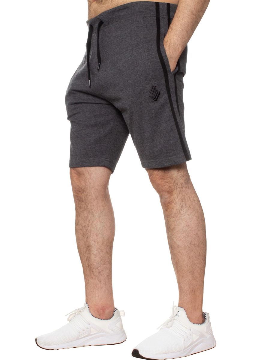 Herren Lounge Shorts Holzkohle mit Streifen
