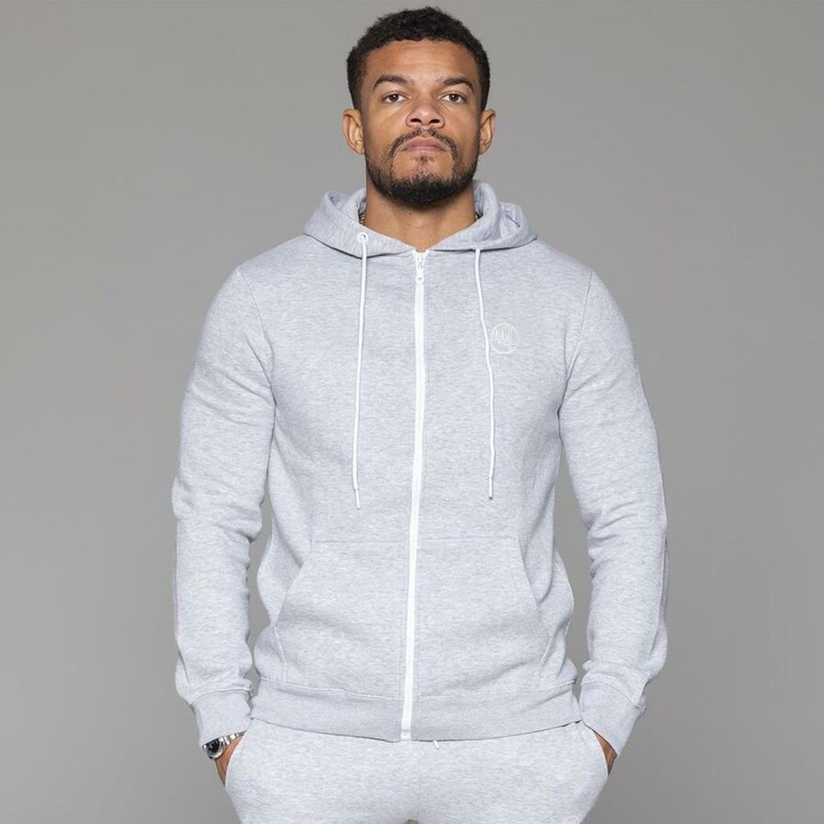 Herren Fleece Kapuzenpullover mit Reißverschluss