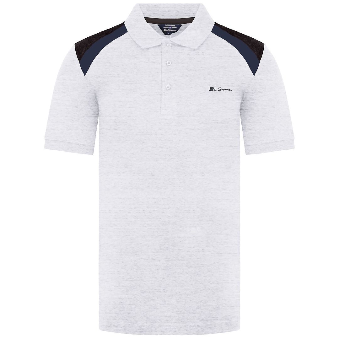 Ben Sherman bestickte Herren hellgraues Poloshirt