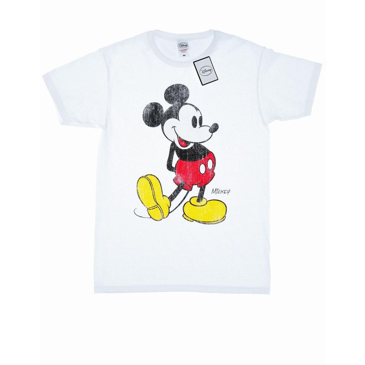 Disney Herren Mickey Mouse Classic Kick T-Shirt (Weiß)