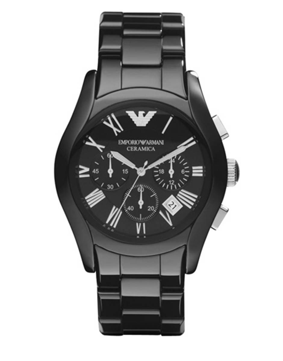Herren-Chronographenuhr aus schwarzer Keramik