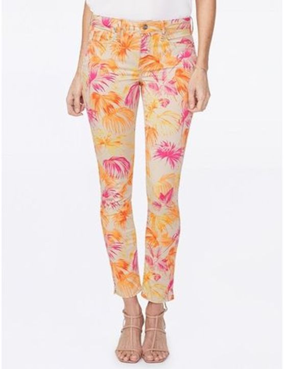 Blumenmuster Skinny Knöcheljeans