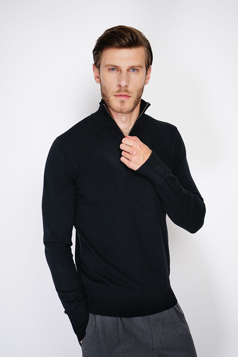 Strickpullover mit Reißverschluss
