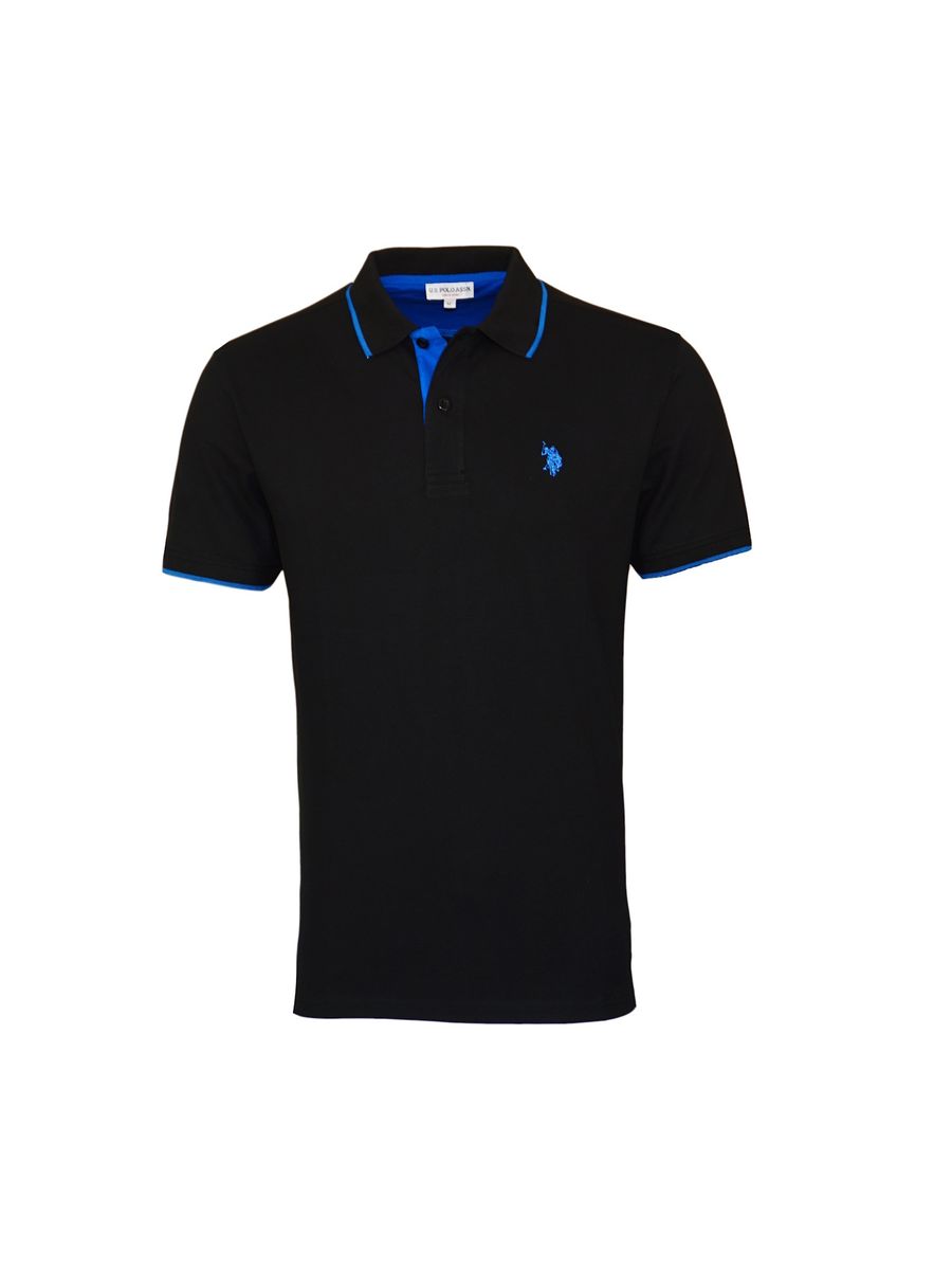 Baumwoll-Poloshirt mit zweifarbigen Akzenten