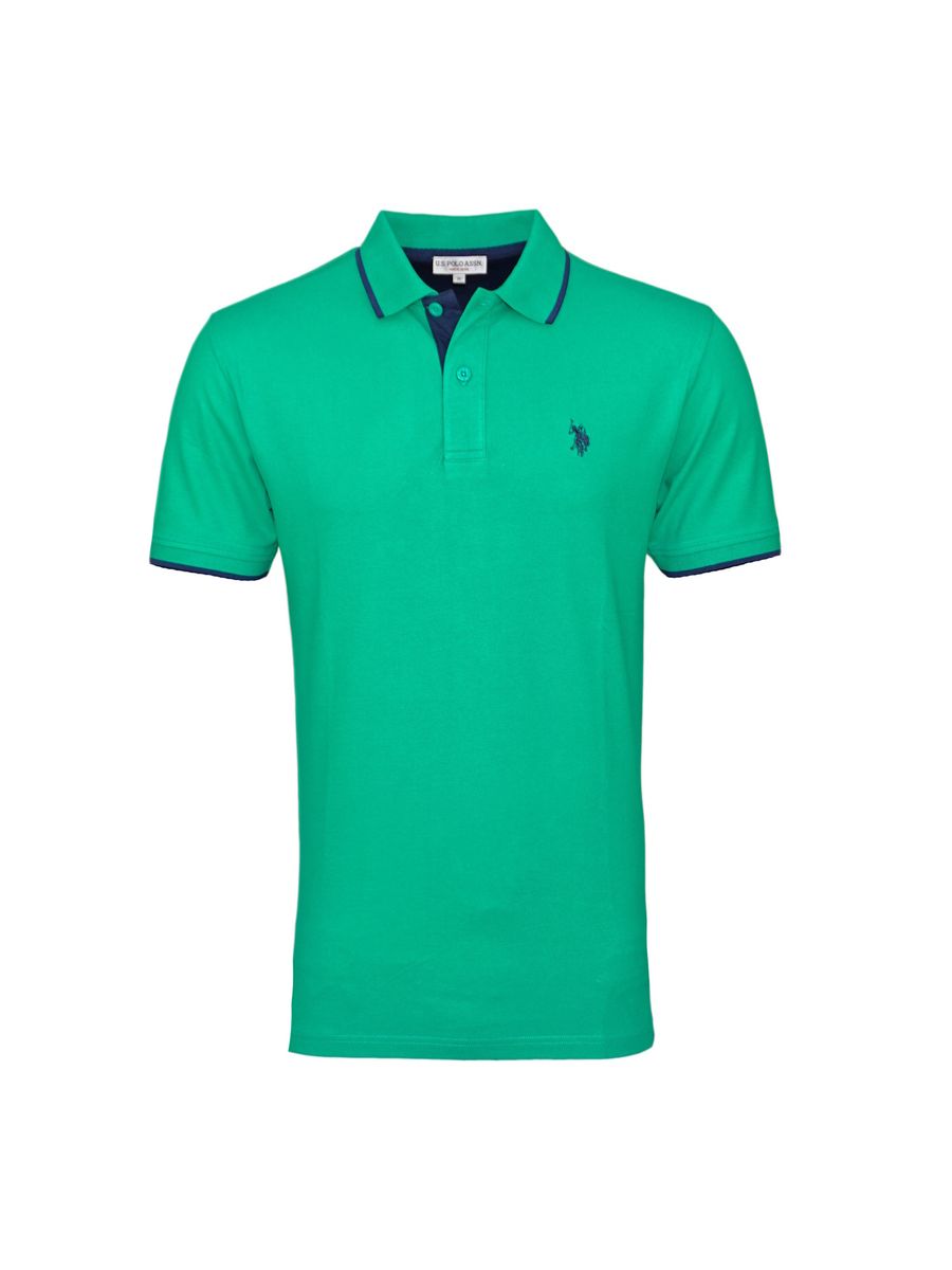 Baumwoll-Poloshirt mit zweifarbigen Akzenten