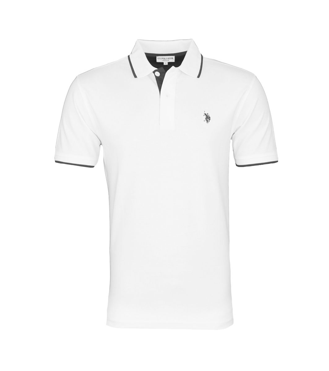 Baumwoll-Poloshirt mit zweifarbigen Akzenten