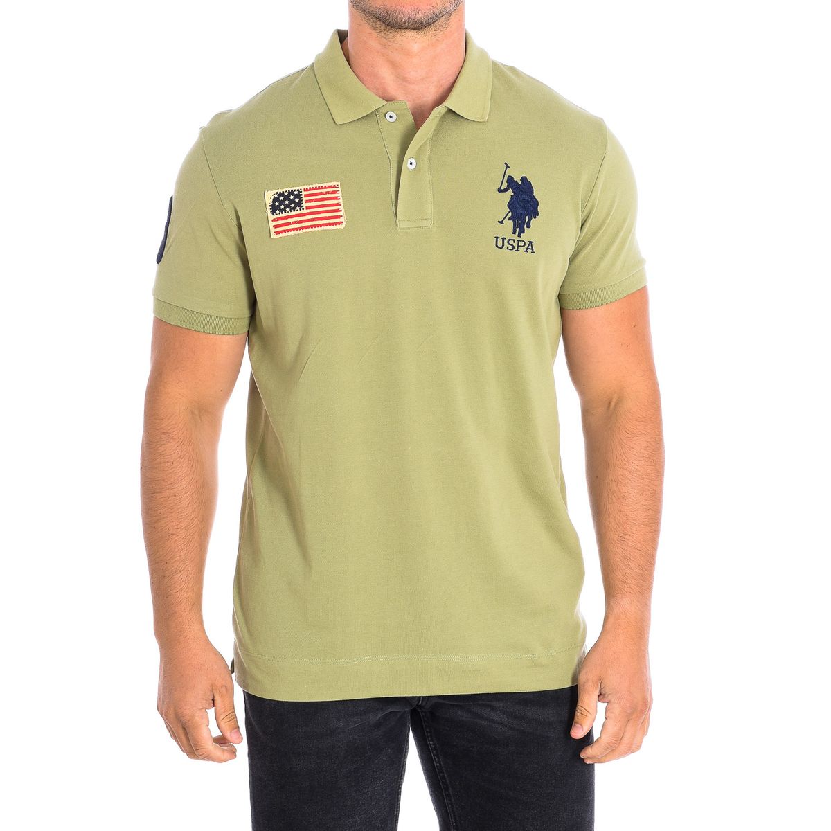Khakifarbenes US Polo Assn. Poloshirt