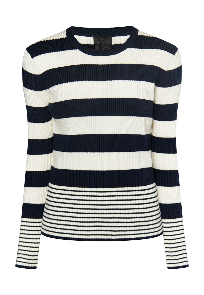 Gestreiftes Rippstrick Langarmshirt