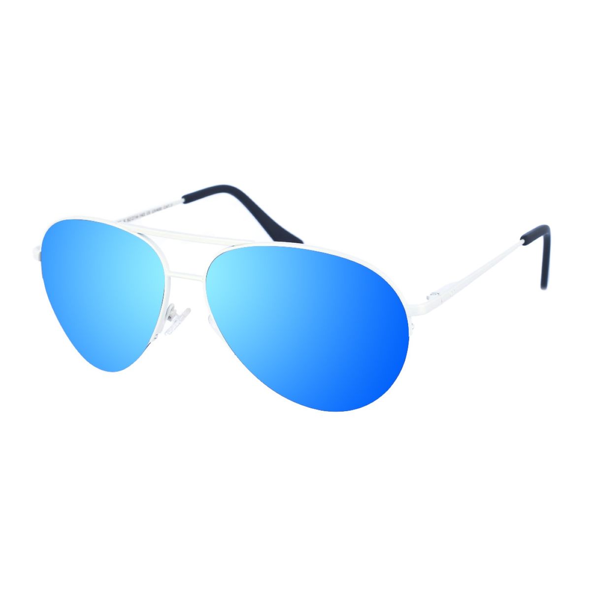 Metall-Pilotenbrille mit blauen Gläsern