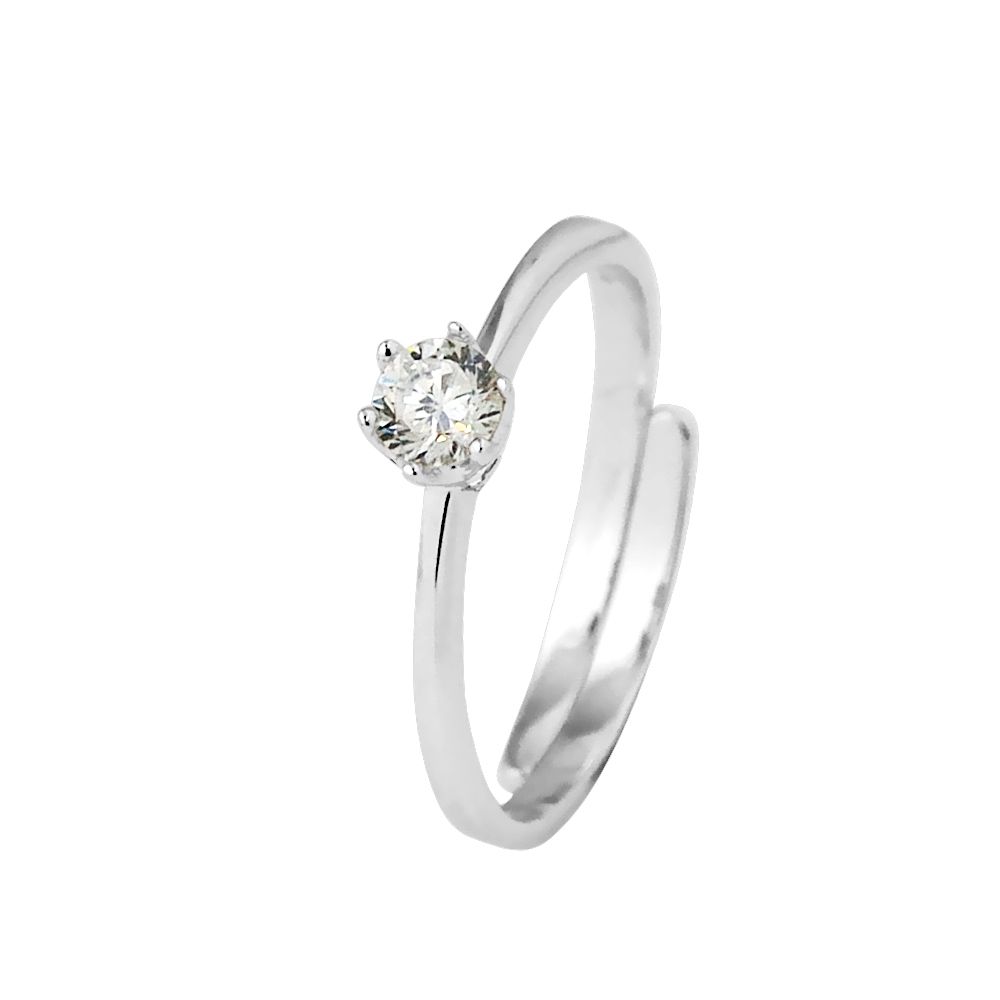 Eleganter Solitärring mit Zirkonia-Akzent