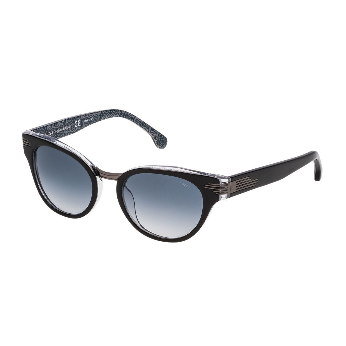 Cat-Eye Sonnenbrille mit gemusterten Bügeln