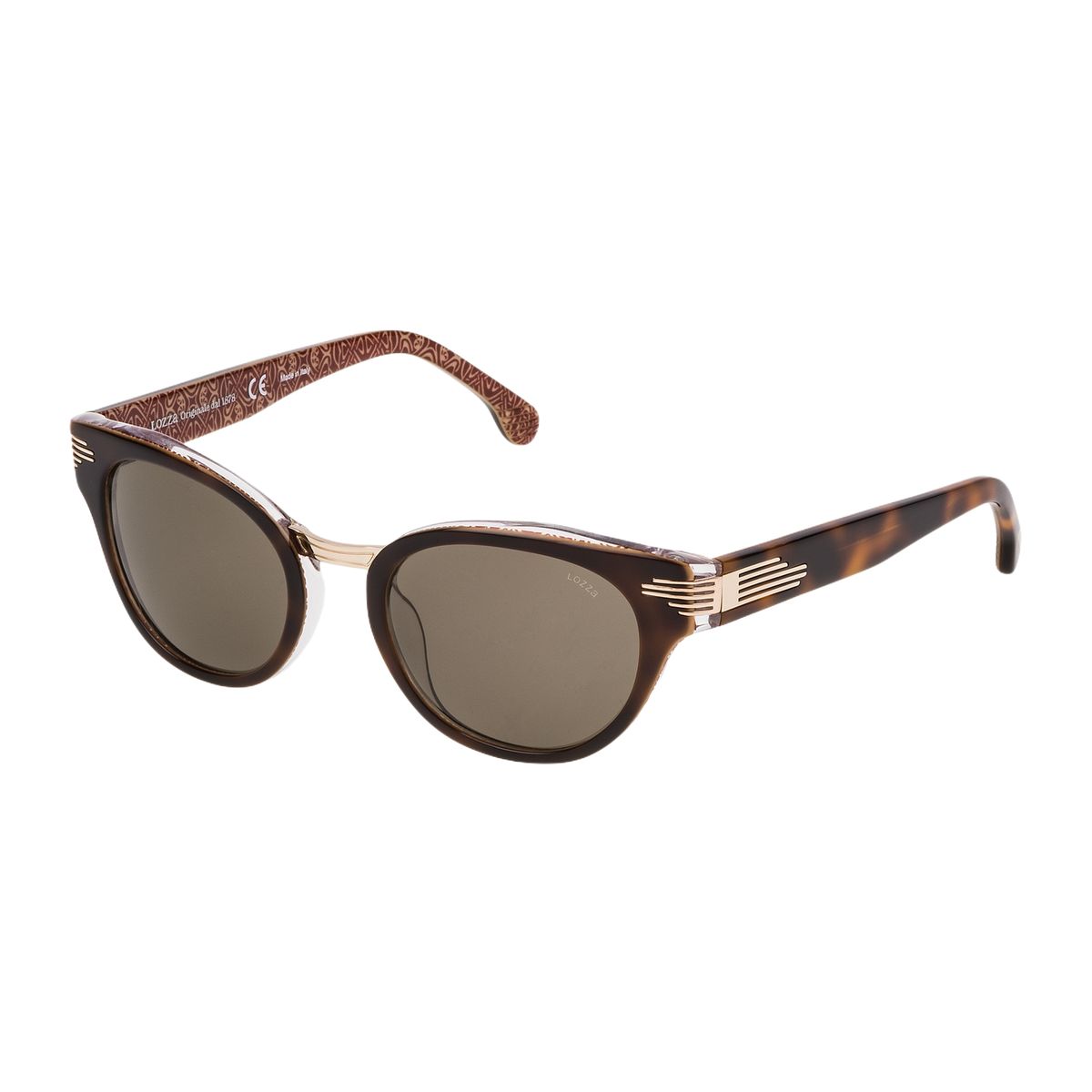 Cat-Eye Sonnenbrille mit gemusterten Bügeln