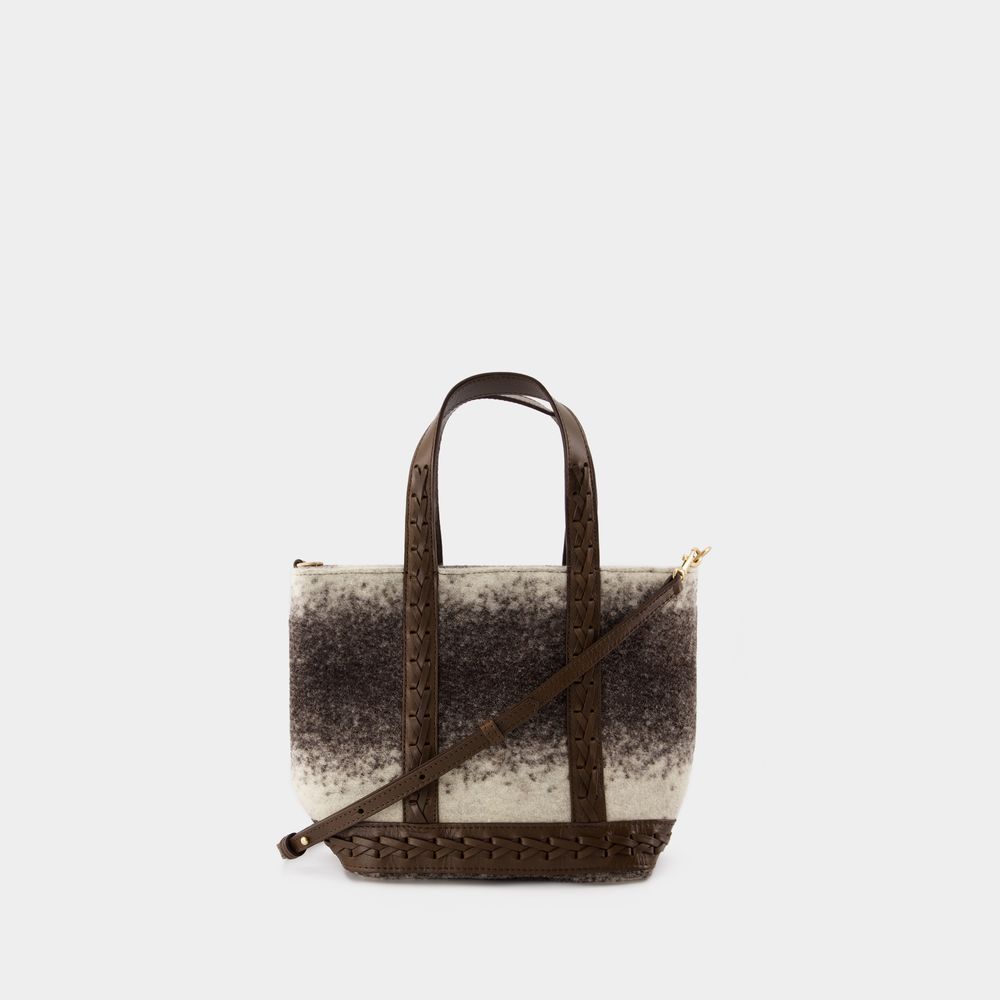Kleine Woll-Cabas mit Flecht-Details