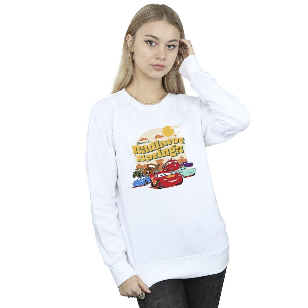 Radiator Springs Grafik-Sweatshirt mit Rundhalsausschnitt