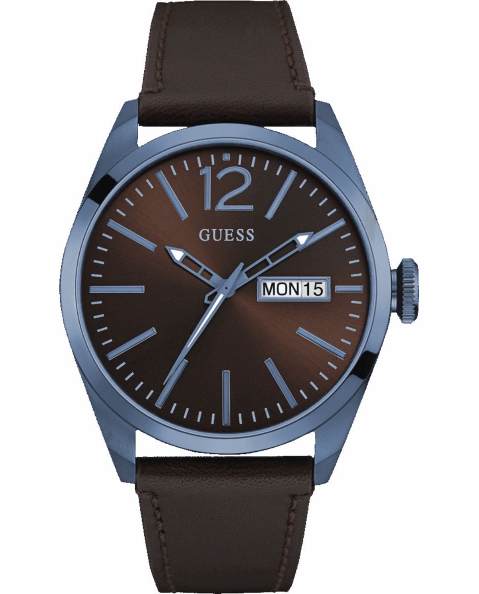 Minimalistische Edelstahl-Uhr mit braunem Zifferblatt