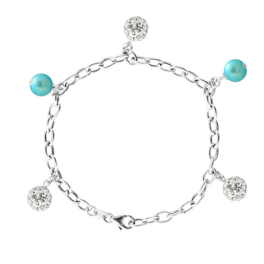 Armband mit Süßwasserperlen und Kristallen