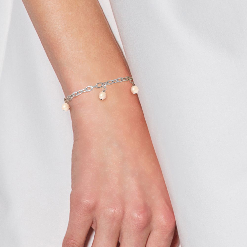 Armband mit Süßwasserperlen und Kristallen
