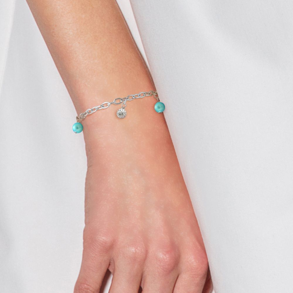 Armband mit Süßwasserperlen und Kristallen