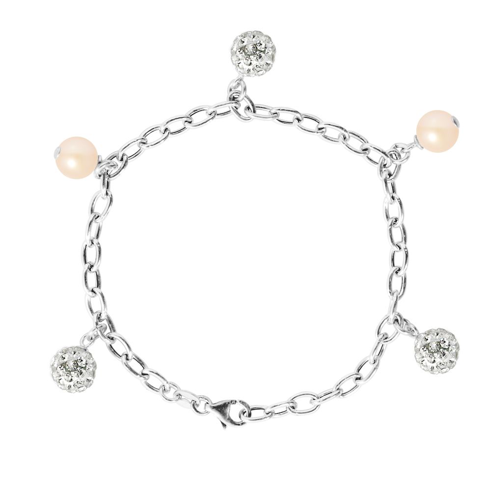 Armband mit Süßwasserperlen und Kristallen