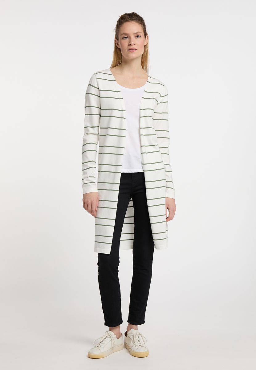 Gestreifter Long-Cardigan mit offener Front