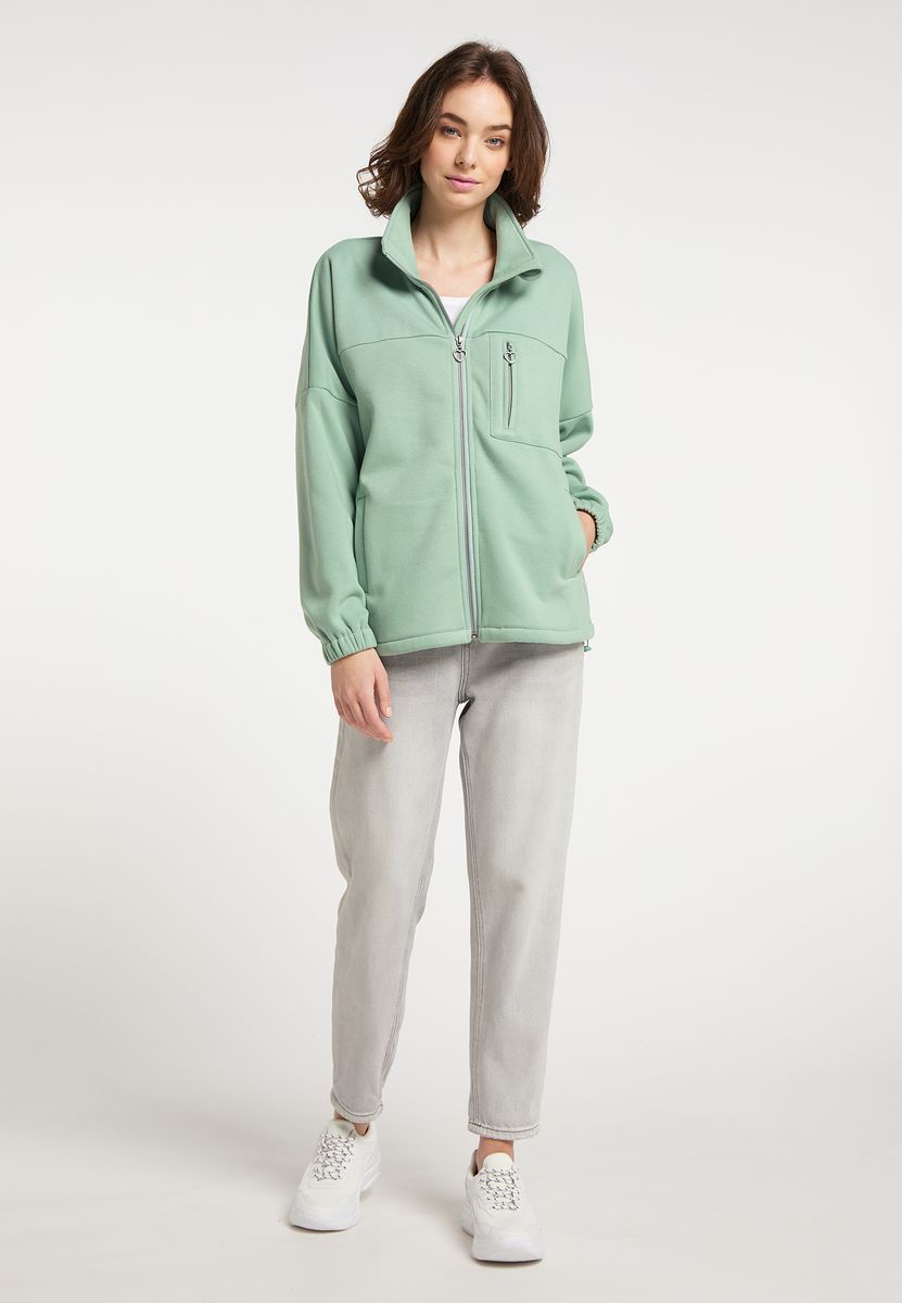Oversized Utility Sweatjacke mit Reißverschluss