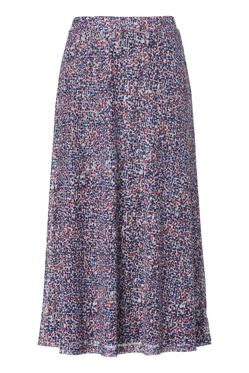 Fließender Midirock mit Multicolor-Print