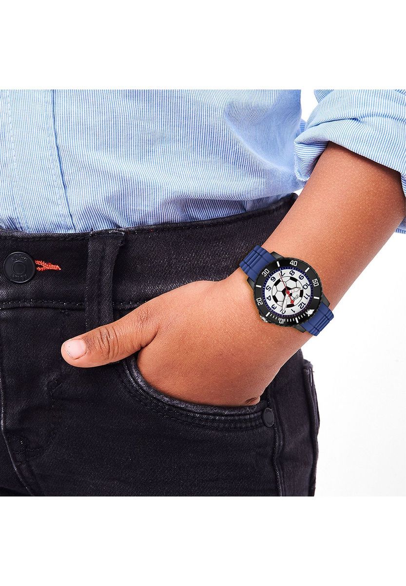 Blaue Fußballuhr für Kinder