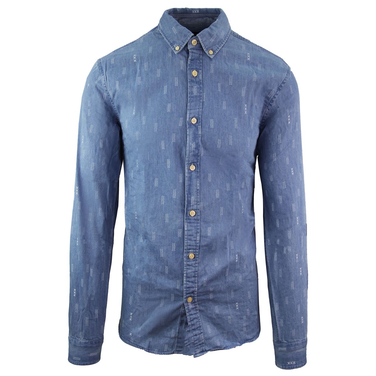 Bedrucktes Langarm Jeanshemd