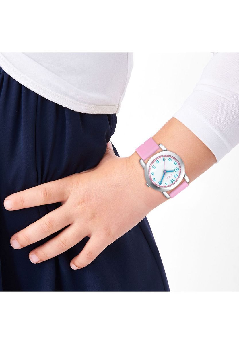 Fröhliche rosa Kinderuhr mit Lamas