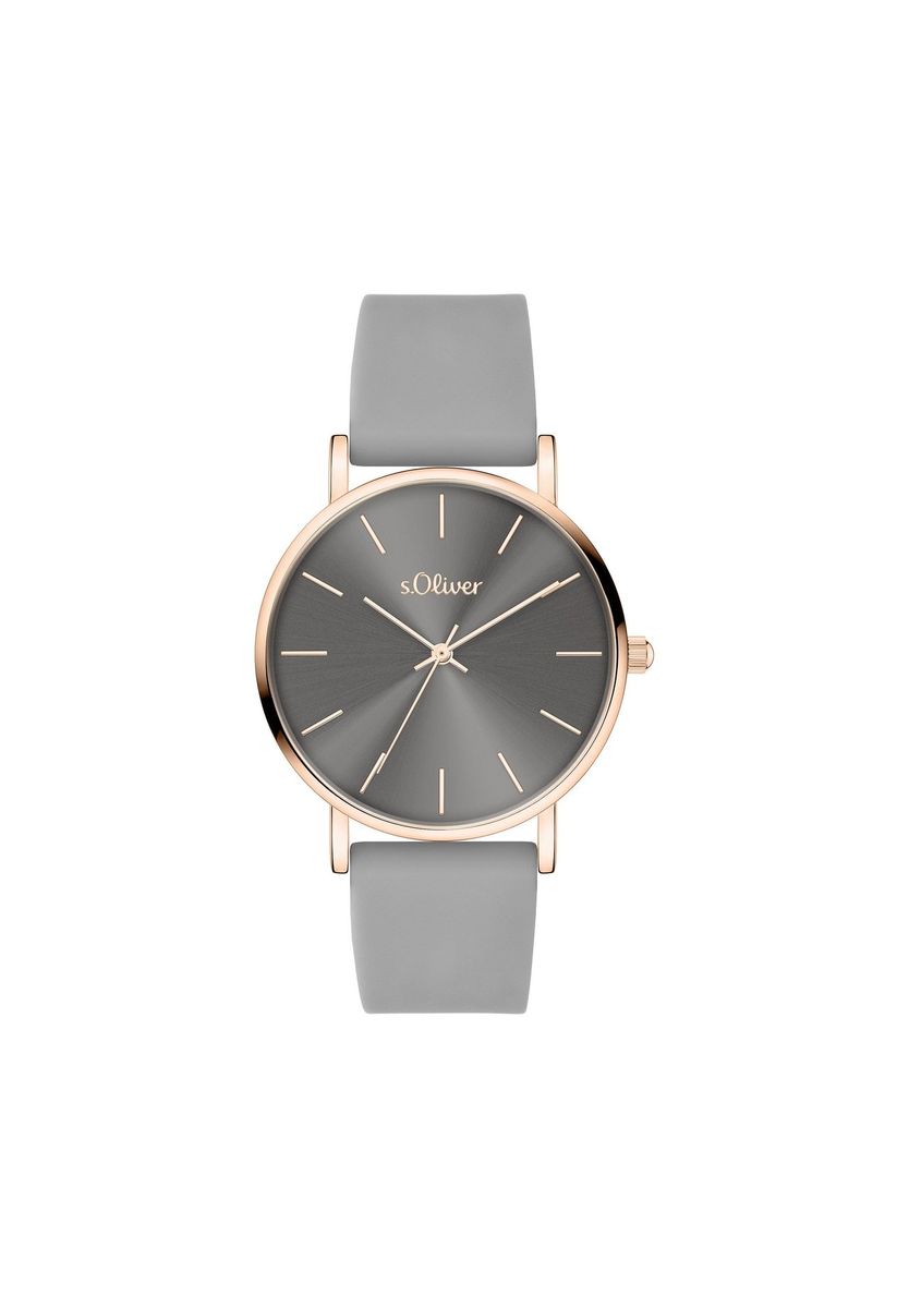 Minimalistische Damenuhr mit grauem Zifferblatt