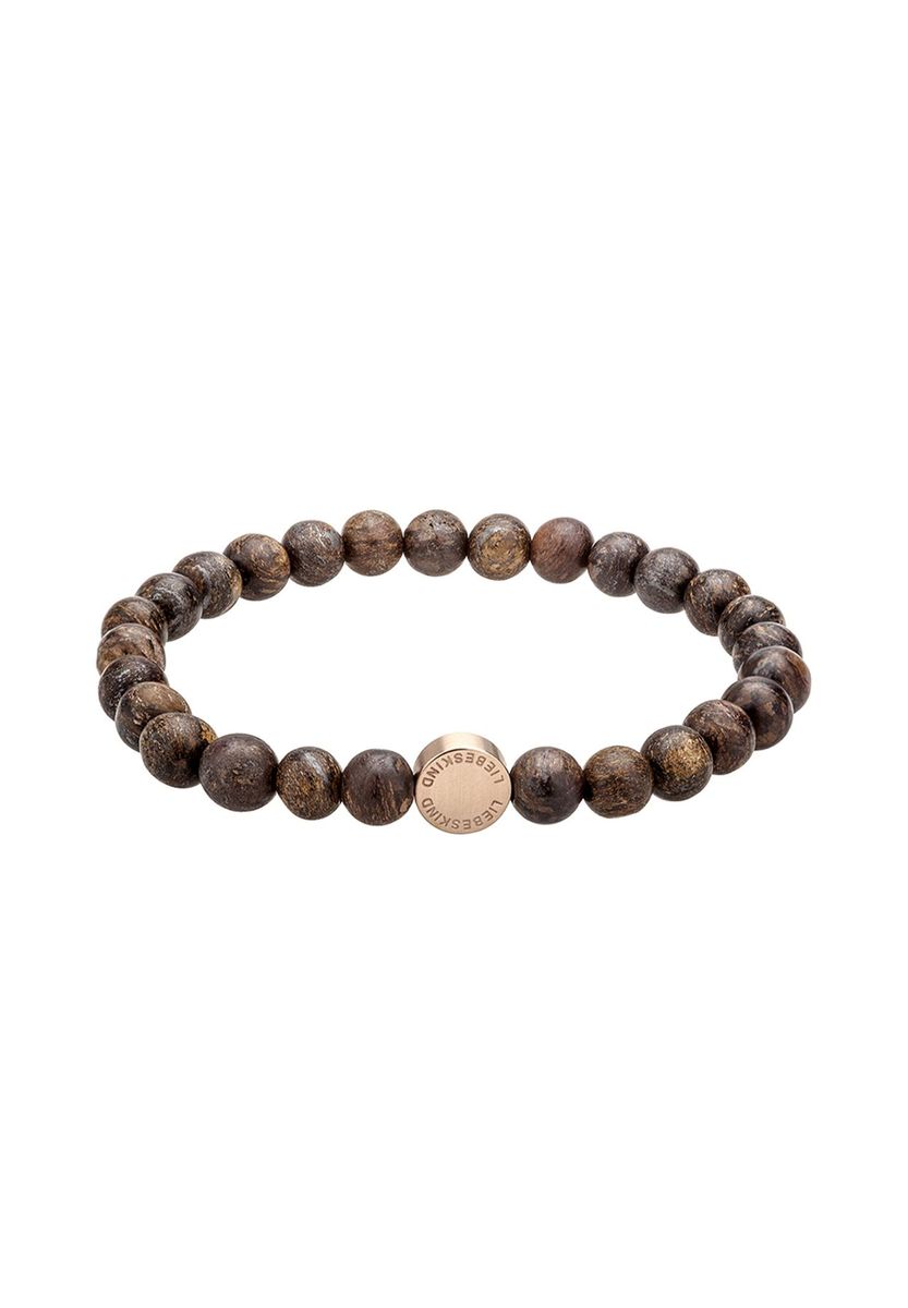 Bronzit-Perlenarmband mit Logo-Detail