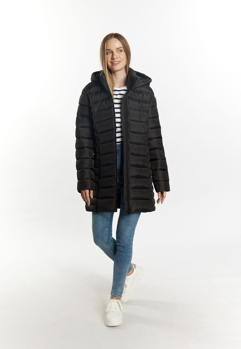 Gesteppte Kapuzenjacke mit Mittellänge
