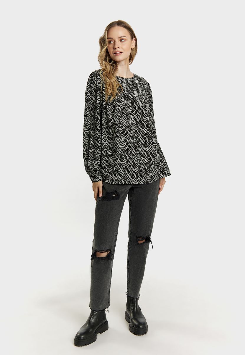 Luftige Bluse mit Blumenmuster
