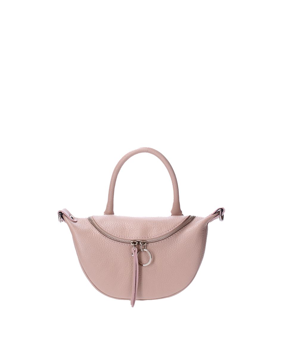 Hellrosa Leder Handtasche mit Henkel