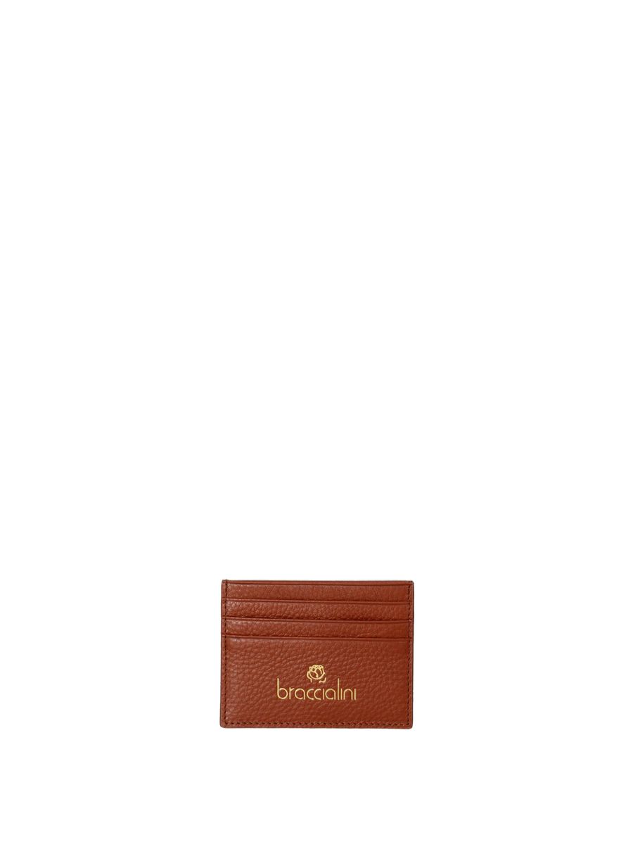 Kartenhalter aus Leder mit Logo