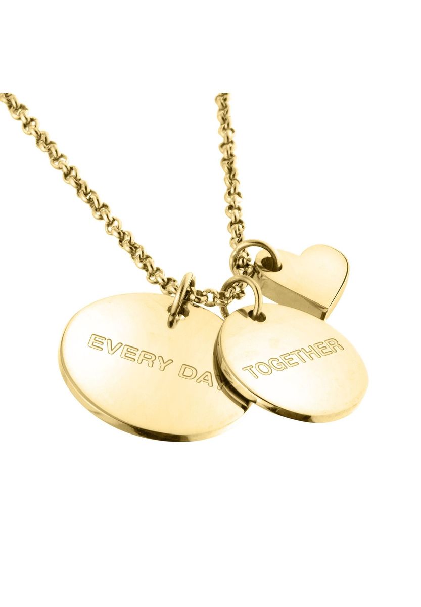 LIEBESKIND Damen Kette mit Anhänger,"LJ0519N45", Edelstahl, gold