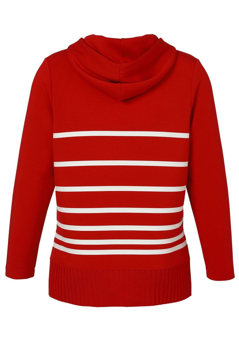 Gestreiftes Langarm-Sweatshirt mit Wasserfallausschnitt