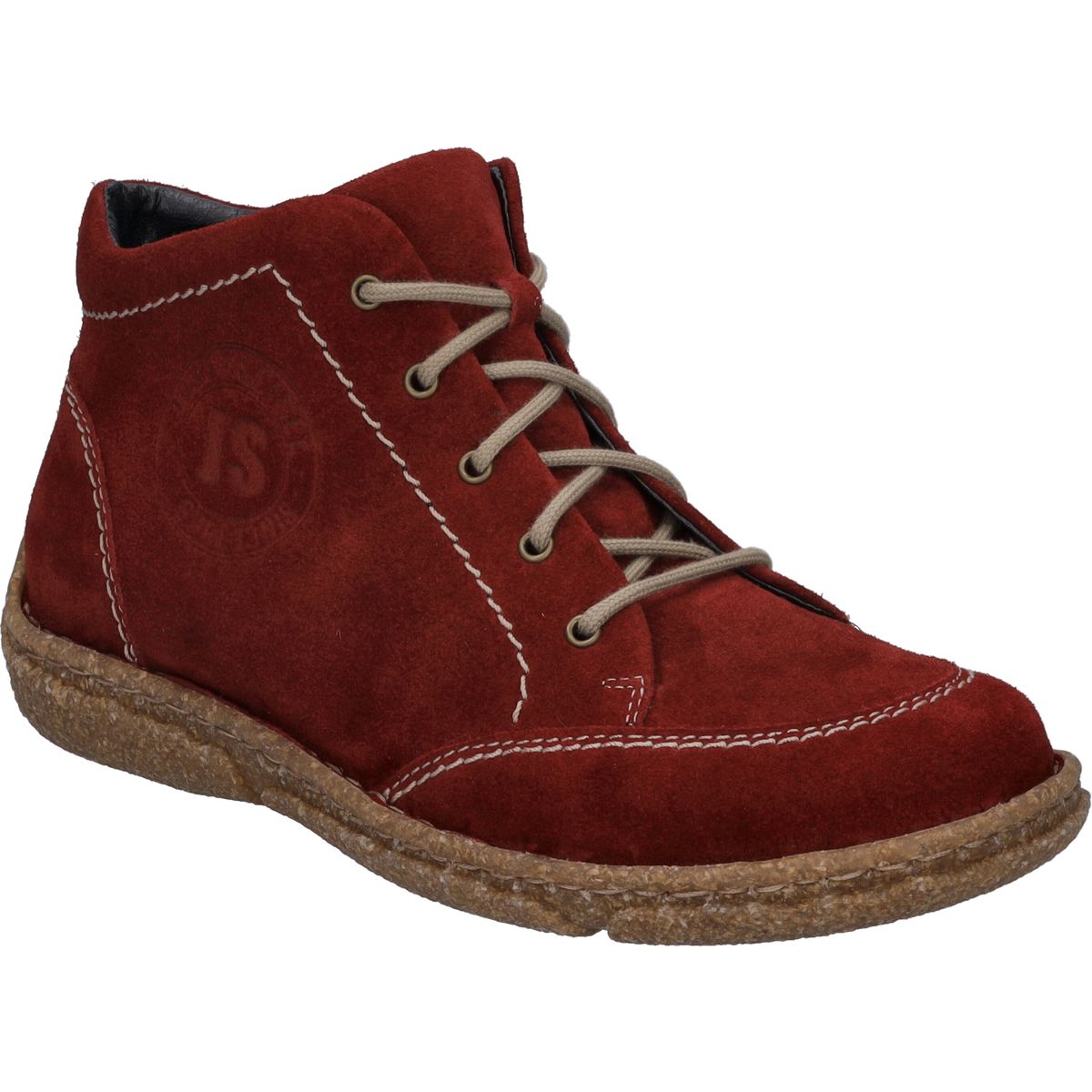 Stiefelette aus Wildleder mit Ziernähten