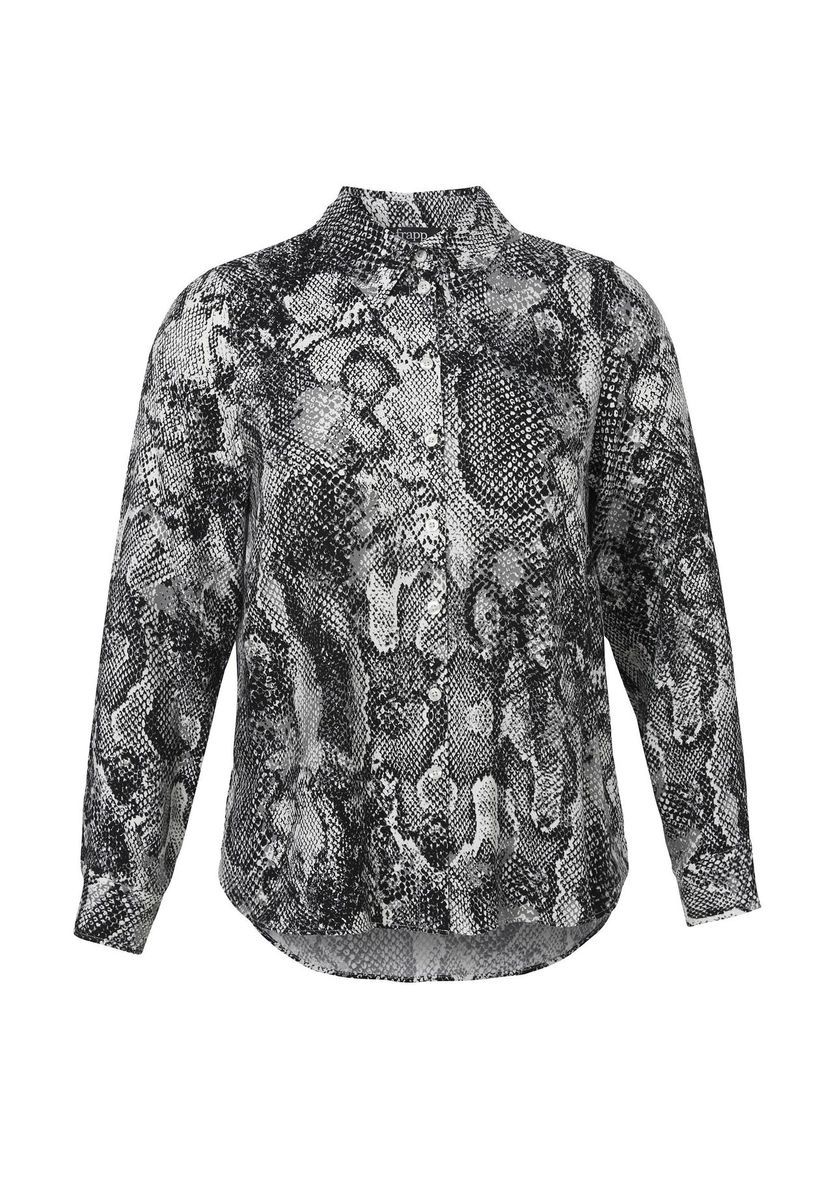 Viskosebluse mit Schlangenmuster Langarm