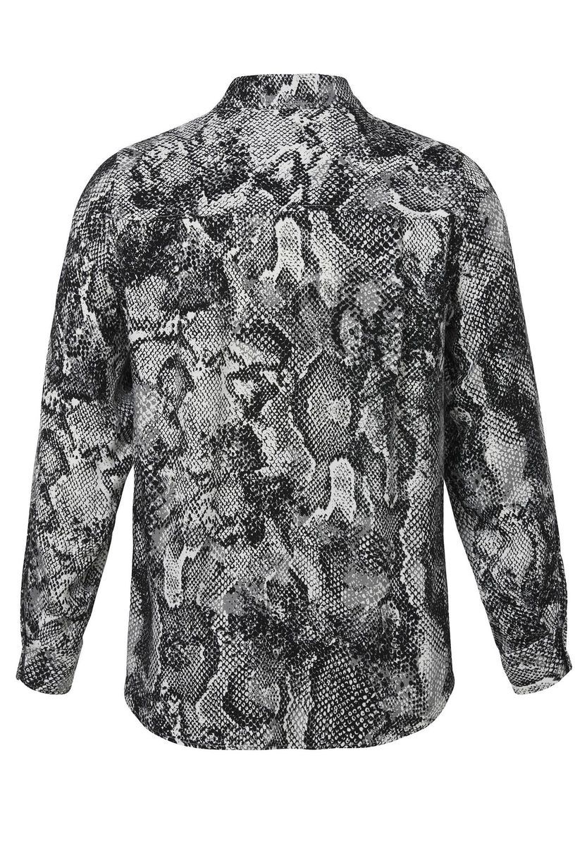 Viskosebluse mit Schlangenmuster Langarm