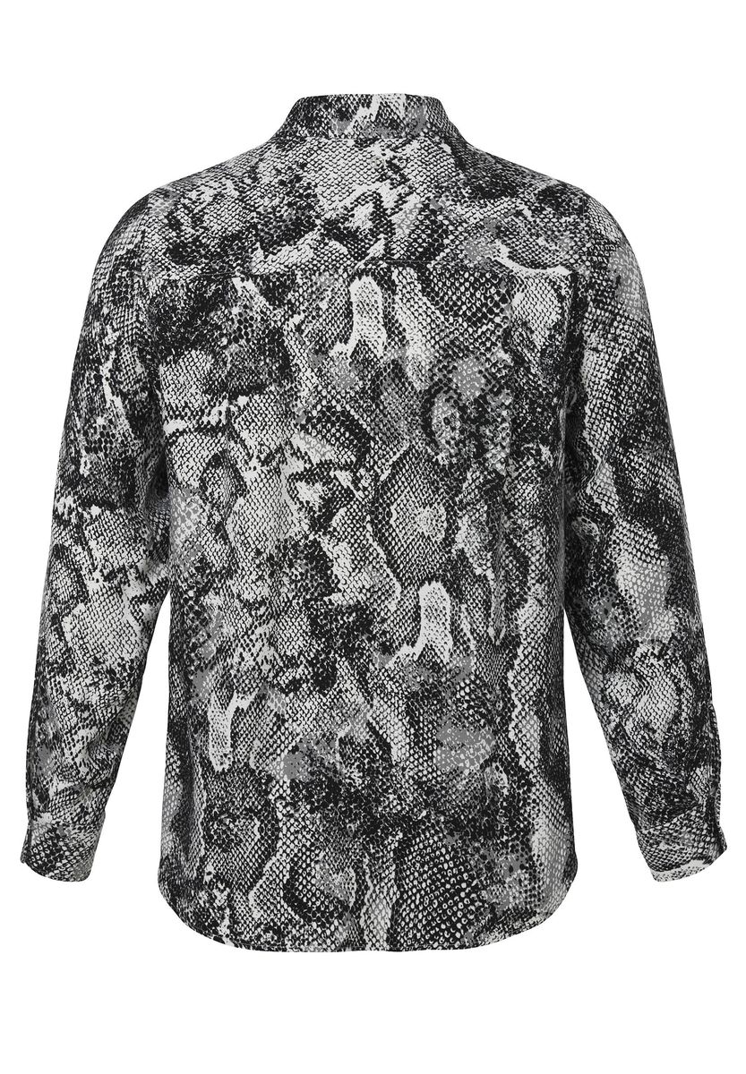 Viskosebluse mit Schlangenmuster Langarm